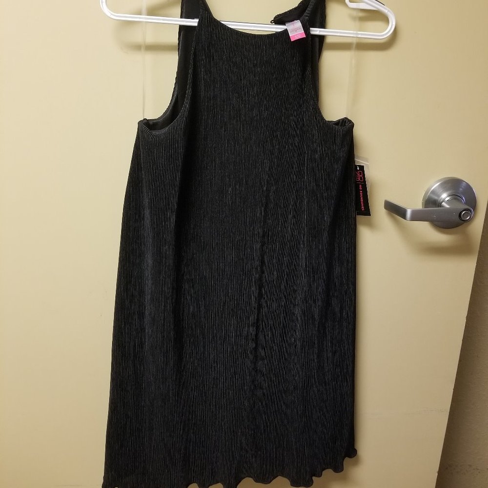 Shiny black swing dress